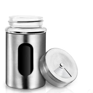 Porta Temperos Giratório em Inox para Bancada com detalhe de textura e acabamento