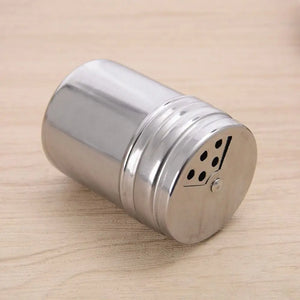 Porta Temperos Multiuso em Inox com Tampa Rotativa com temperos organizados