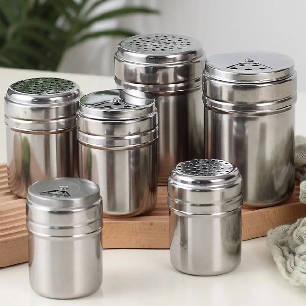Porta Temperos Multiuso em Inox com Tampa Rotativa com detalhe de textura e acabamento