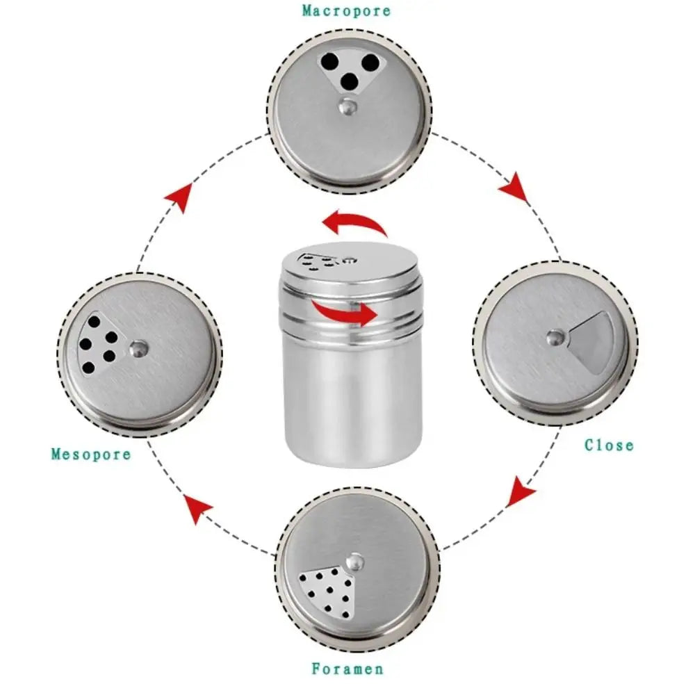 Porta Temperos Multiuso em Inox com Tampa Rotativa otimizando espaço na cozinha