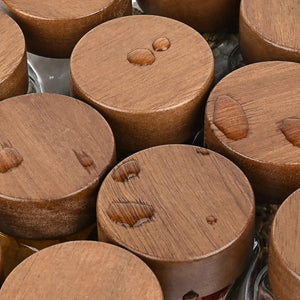 Pote de Vidro para Temperos com Tampa de Madeira na galeria do produto