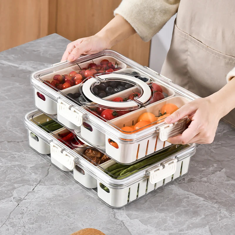 Pote Hermético Divisório para Snacks e Frutas em cozinha organizada