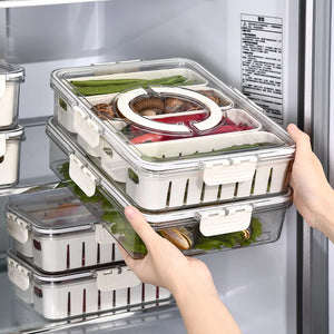 Pote Hermético Divisório para Snacks e Frutas com detalhe de textura e acabamento