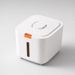Pote para arroz branco isolado com tampa, visor e trava frontal