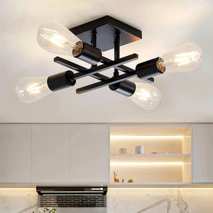 Escala e instalacao proxima ao teto do lustre Sputnik