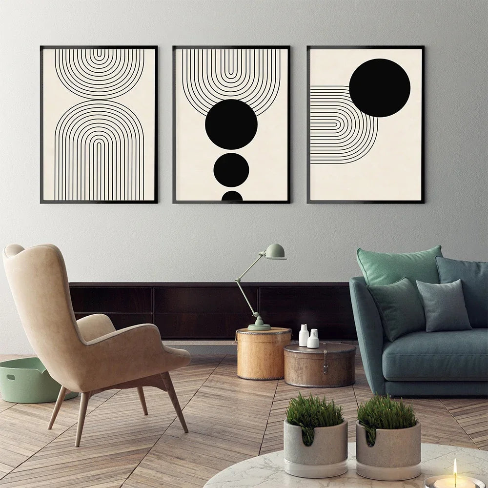 Quadro Decorativo Geométrico para Sala em sala decorada
