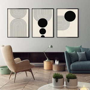Quadro Decorativo Geométrico para Sala em sala decorada