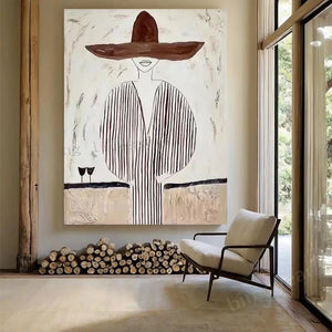 Quadro Decorativo Texturizado para Sala com detalhe de textura e acabamento