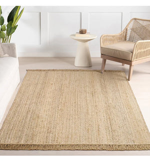 Tapete de Juta para Sala com Trama Natural Antiderrapante com detalhe da base antiderrapante