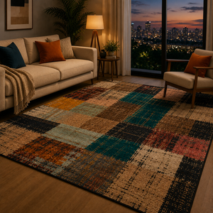 Tapete Geométrico para Sala Grande para Sofá e Mesa de Centro na galeria do produto