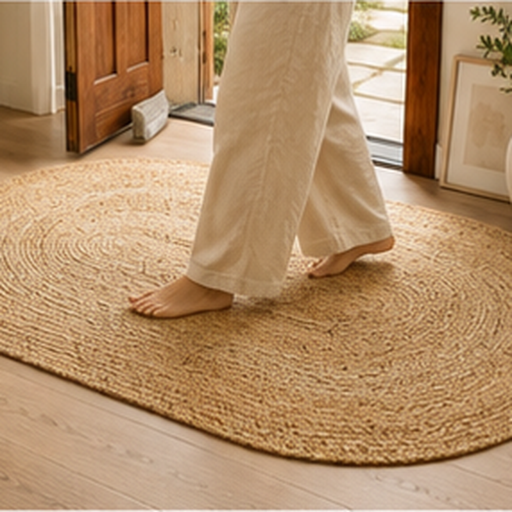 Tapete de Juta Natural para Entrada e Sala – Viorenna