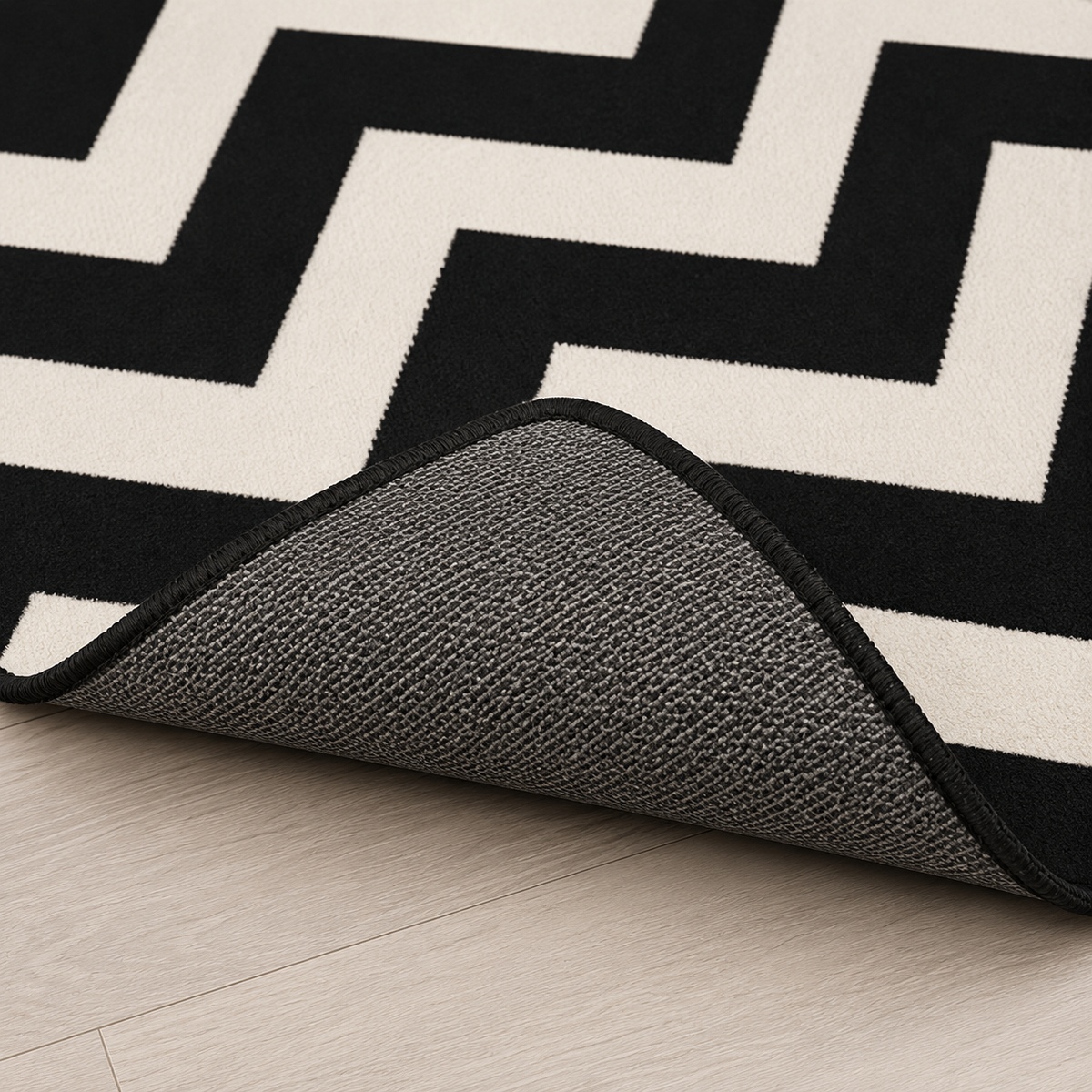 Detalhe de textura e acabamento do Tapete Minimalista para Sala Grande para Sofá e Mesa de Centro – Viorenna