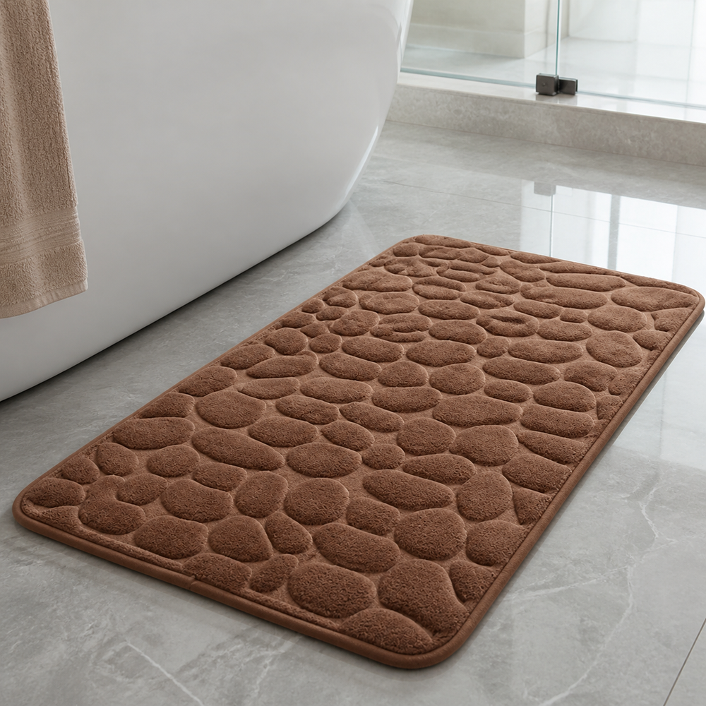 Detalhe de estrutura e acabamento do Tapete para Banheiro Absorvente com Textura 3D Antiderrapante – Viorenna