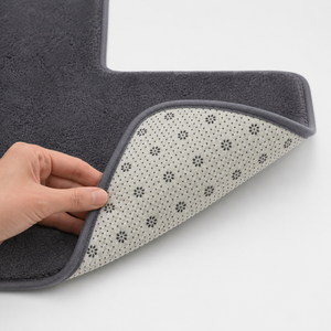 Detalhe de estrutura e acabamento do Tapete para Banheiro em L Absorvente e Antiderrapante – Viorenna