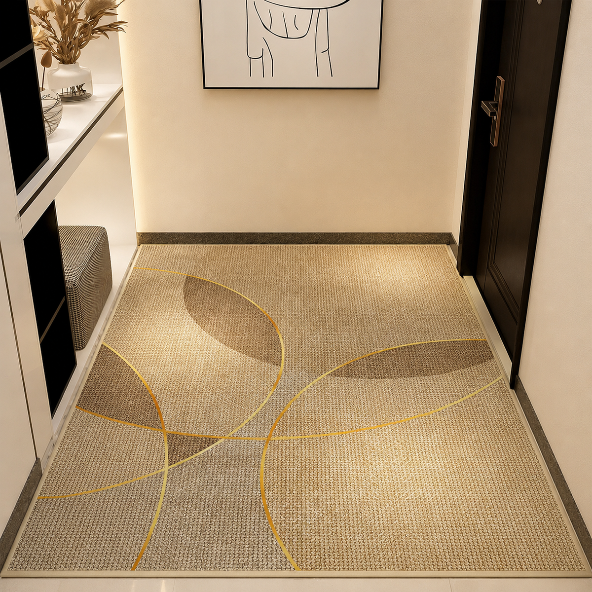 Tapete para Entrada Geométrico Antiderrapante em entrada residencial decorada – Viorenna