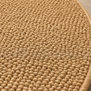 Detalhe da textura do tapete redondo de sisal – Viorenna