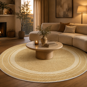 Tapete Redondo para Sala Grande Antiderrapante em imagem complementar do produto – Viorenna