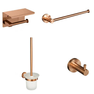 Toalheiro para Banheiro Rosé Gold em Aço Inox com detalhe de textura e acabamento