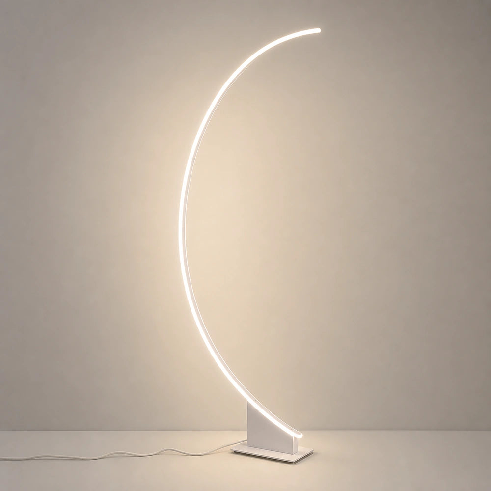 Variante Branco com Luz Neutra da luminária de chão curva LED