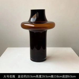 Vaso Decorativo Âmbar Artístico de Vidro para Mesa em sala decorada