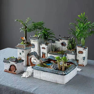 Vaso Decorativo Arquitetônico de Cerâmica para Plantas em sala decorada