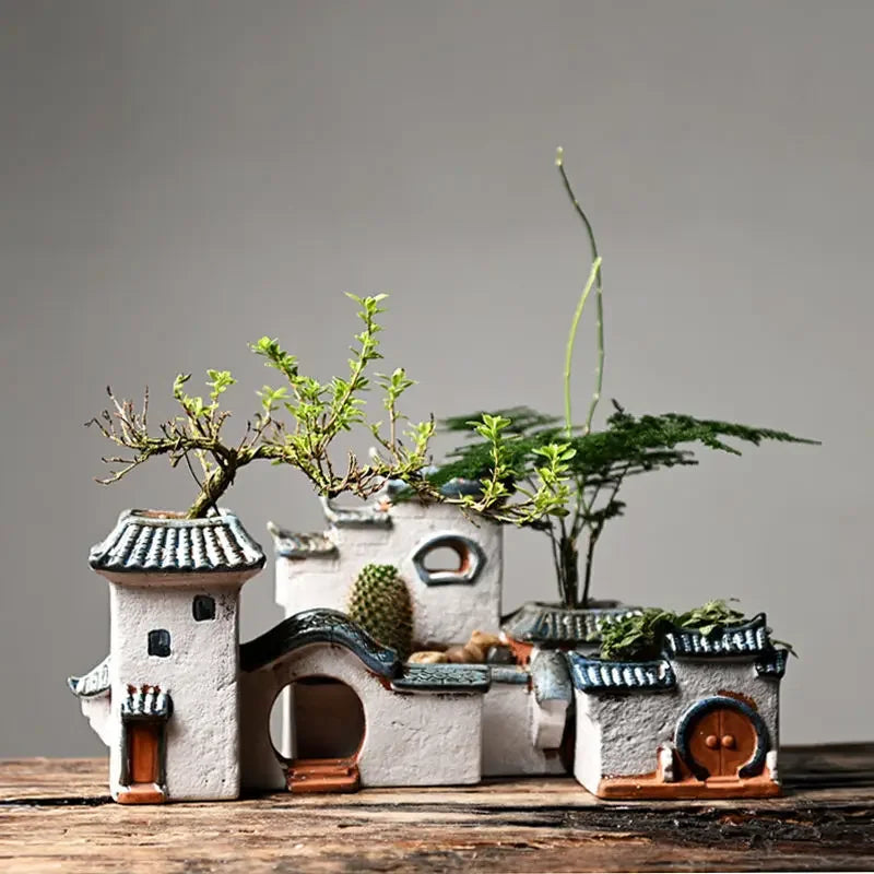 Vaso Decorativo Arquitetônico de Cerâmica para Plantas em sala decorada
