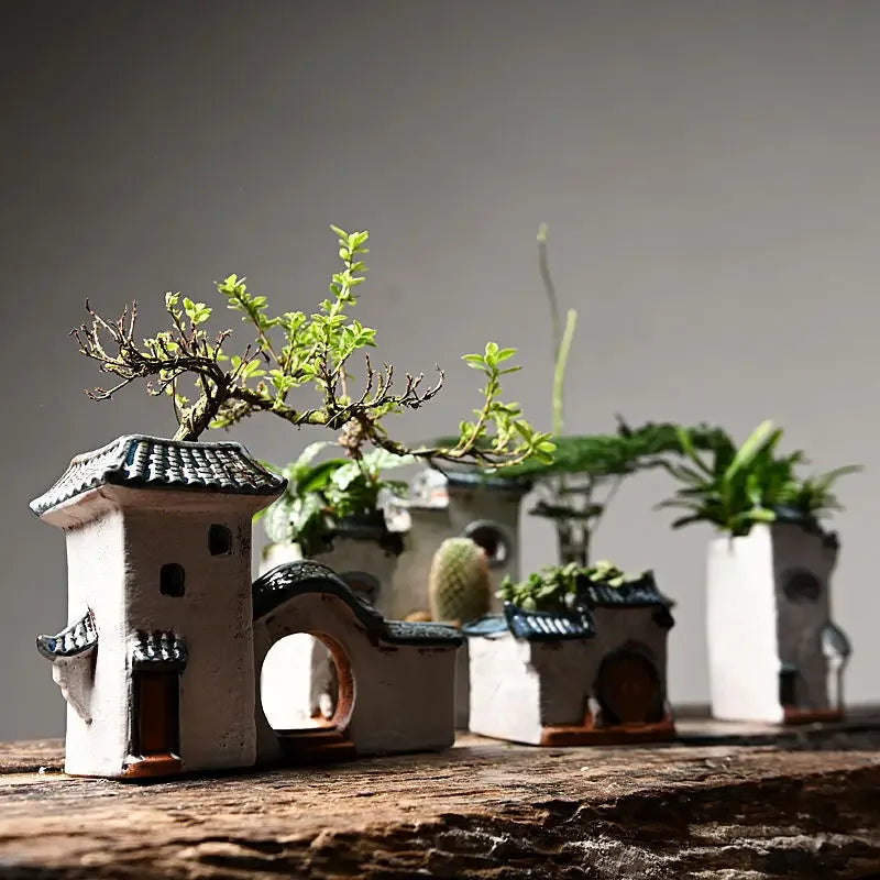 Vaso Decorativo Arquitetônico de Cerâmica para Plantas em sala decorada
