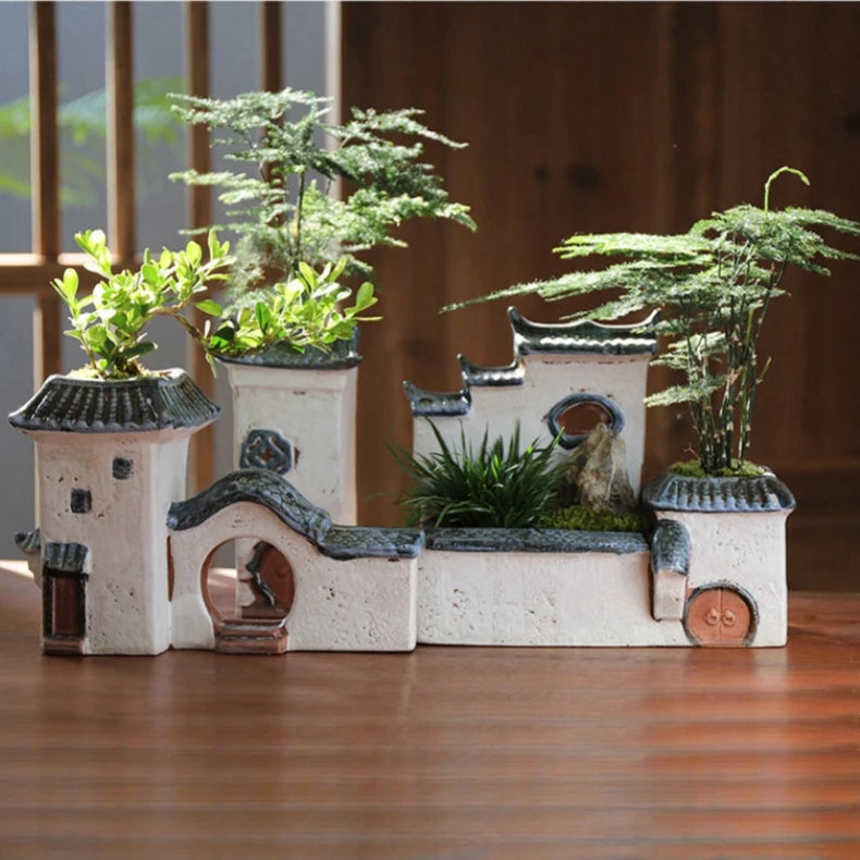Vaso Decorativo Arquitetônico de Cerâmica para Plantas em sala decorada