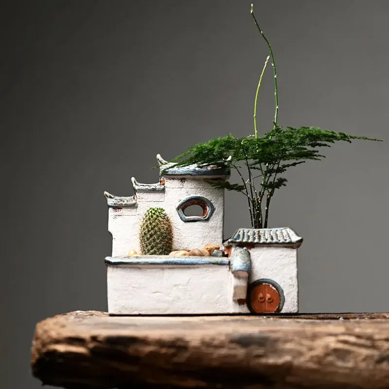 Vaso Decorativo Arquitetônico de Cerâmica para Plantas em sala decorada