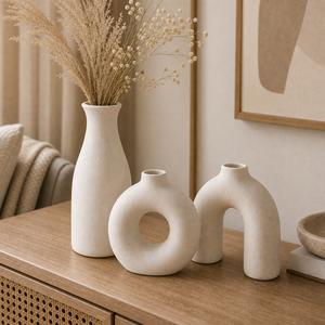 Vaso Decorativo Boho de Cerâmica para Mesa em imagem uso real premium - Viorenna