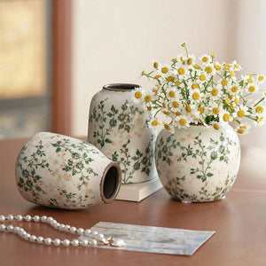 Vaso Decorativo Craquelado Boho de Cerâmica para Mesa em sala decorada