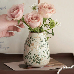 Vaso Decorativo Craquelado Boho de Cerâmica para Mesa com detalhe de textura e acabamento