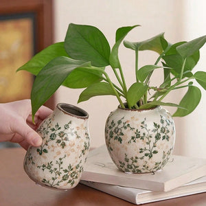 Vaso Decorativo Craquelado Boho de Cerâmica para Mesa em sala decorada