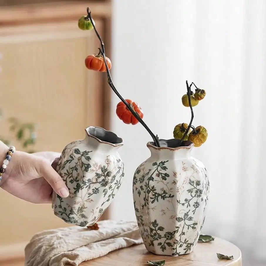 Vaso Decorativo Craquelado Zen Japonês de Cerâmica para Mesa em sala decorada