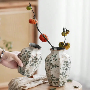 Vaso Decorativo Craquelado Zen Japonês de Cerâmica para Mesa em sala decorada