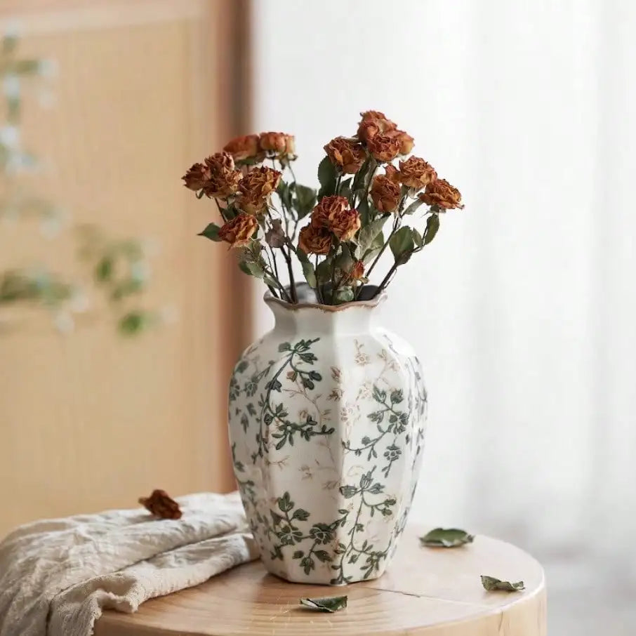 Vaso Decorativo Craquelado Zen Japonês de Cerâmica para Mesa em sala decorada