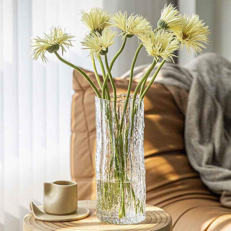 Vaso Decorativo Glacier Transparente Mini de Vidro para Mesa em sala decorada