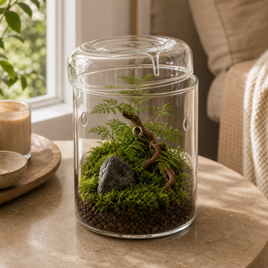 Vaso Decorativo Gotas de Orvalho de Vidro para Plantas em imagem uso real premium - Viorenna