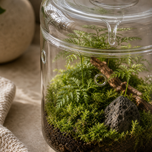 Vaso Decorativo Gotas de Orvalho de Vidro para Plantas em imagem close material premium - Viorenna