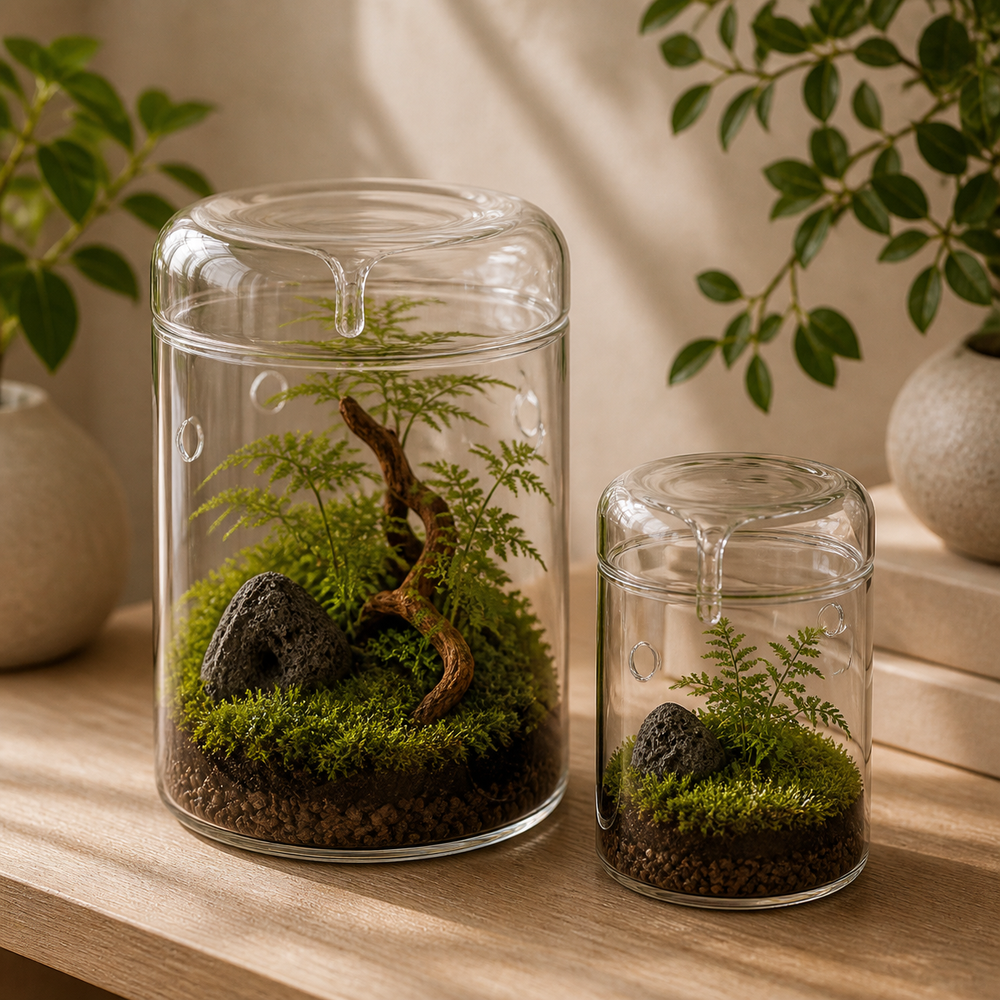 Vaso Decorativo Gotas de Orvalho de Vidro para Plantas em imagem cena complementar premium - Viorenna