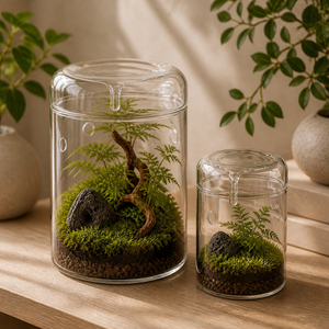 Vaso Decorativo Gotas de Orvalho de Vidro para Plantas em imagem cena complementar premium - Viorenna