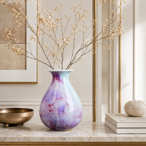 Vaso Decorativo Jade Spring Craquelado de Cerâmica para Aparador na galeria do produto