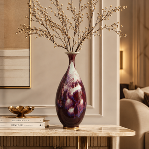 Vaso Decorativo Jade Spring Grande de Cerâmica para Aparador na galeria do produto