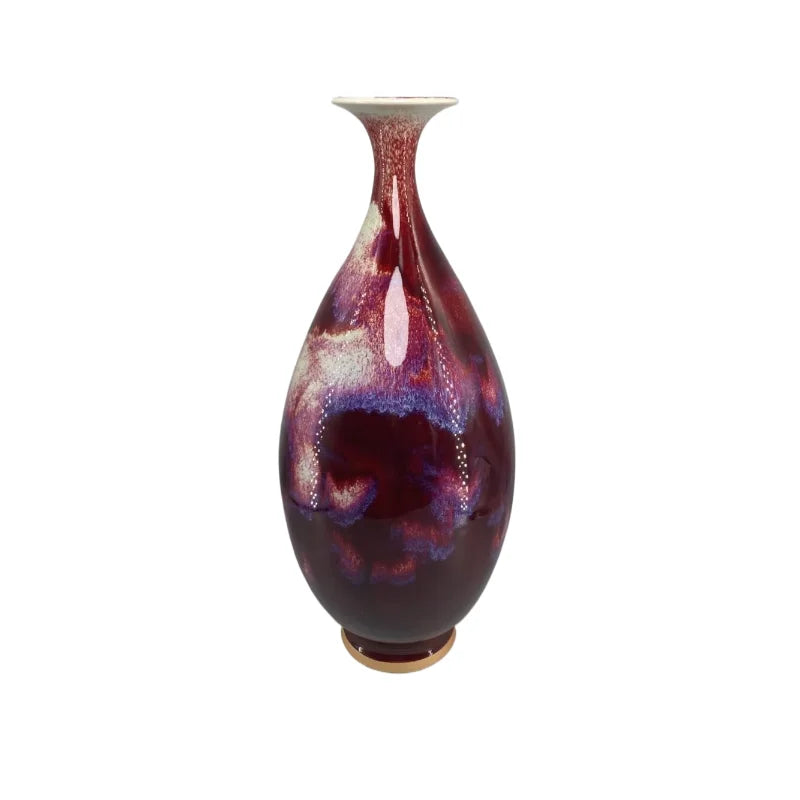 Vaso Decorativo Jade Spring Grande de Cerâmica para Aparador em sala decorada