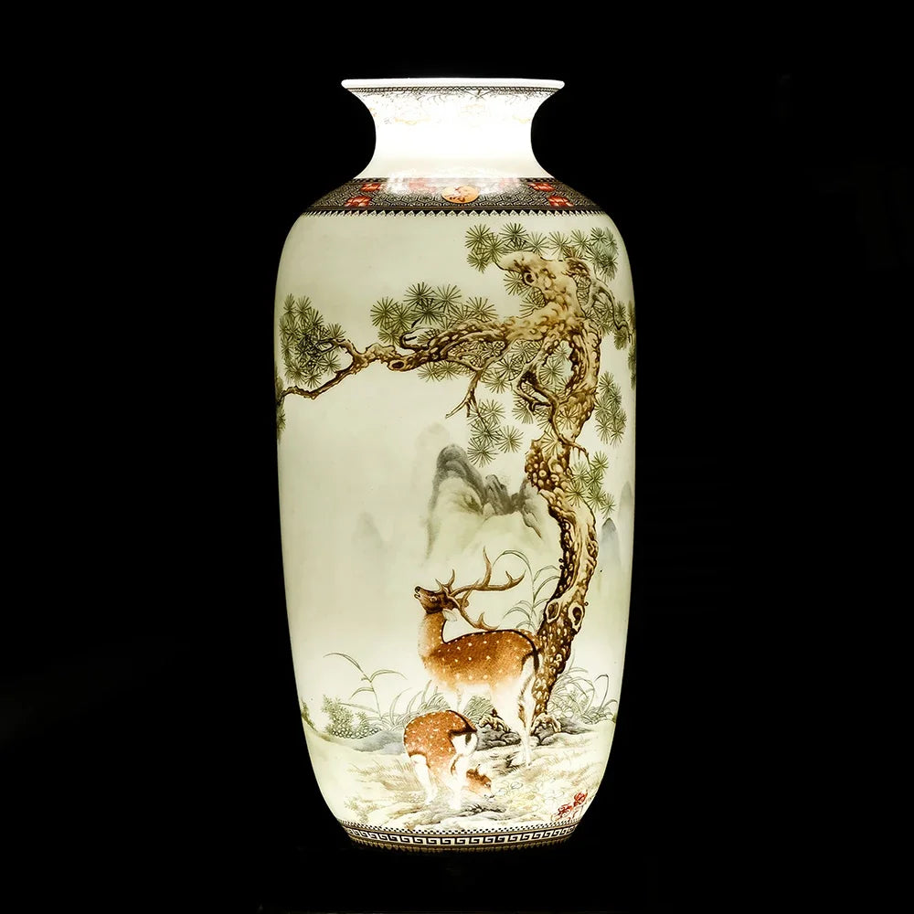 Vaso Decorativo Jingdezhen de Porcelana para Rack em sala decorada