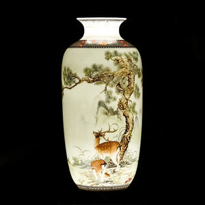 Vaso Decorativo Jingdezhen de Porcelana para Rack em sala decorada