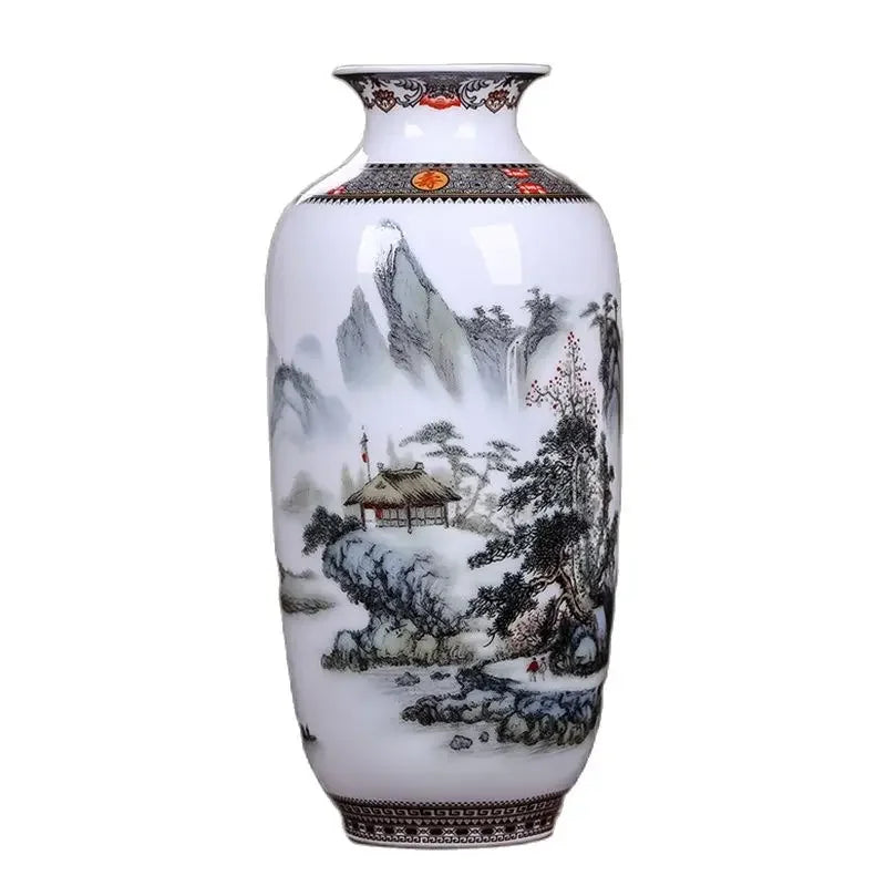 Vaso Decorativo Jingdezhen de Porcelana para Rack com detalhe de textura e acabamento