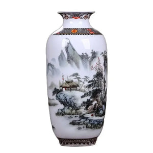 Vaso Decorativo Jingdezhen de Porcelana para Rack com detalhe de textura e acabamento