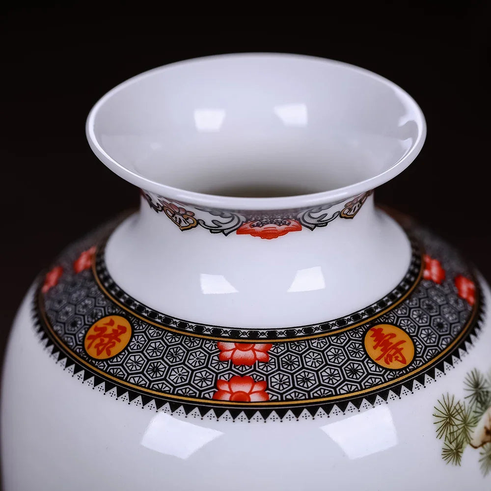 Vaso Decorativo Jingdezhen de Porcelana para Rack em sala decorada