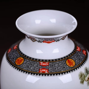 Vaso Decorativo Jingdezhen de Porcelana para Rack em sala decorada